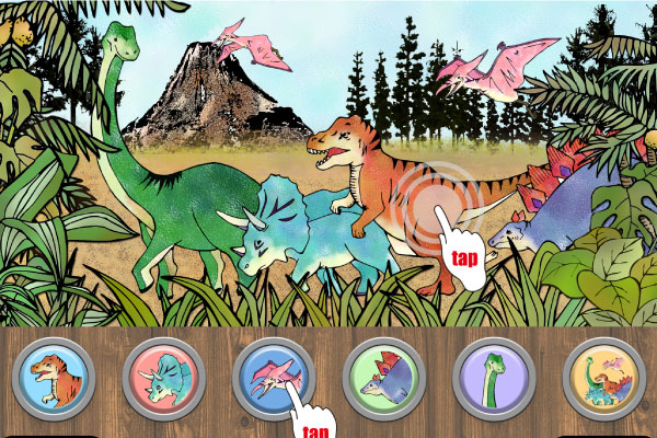 幼児向けアプリ『恐竜大好き！』イラスト